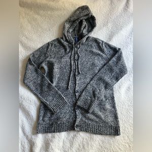 Stock Size Medium Hooded Button Up Sweater - Wool /Acrylic/Cotton Blend EUC